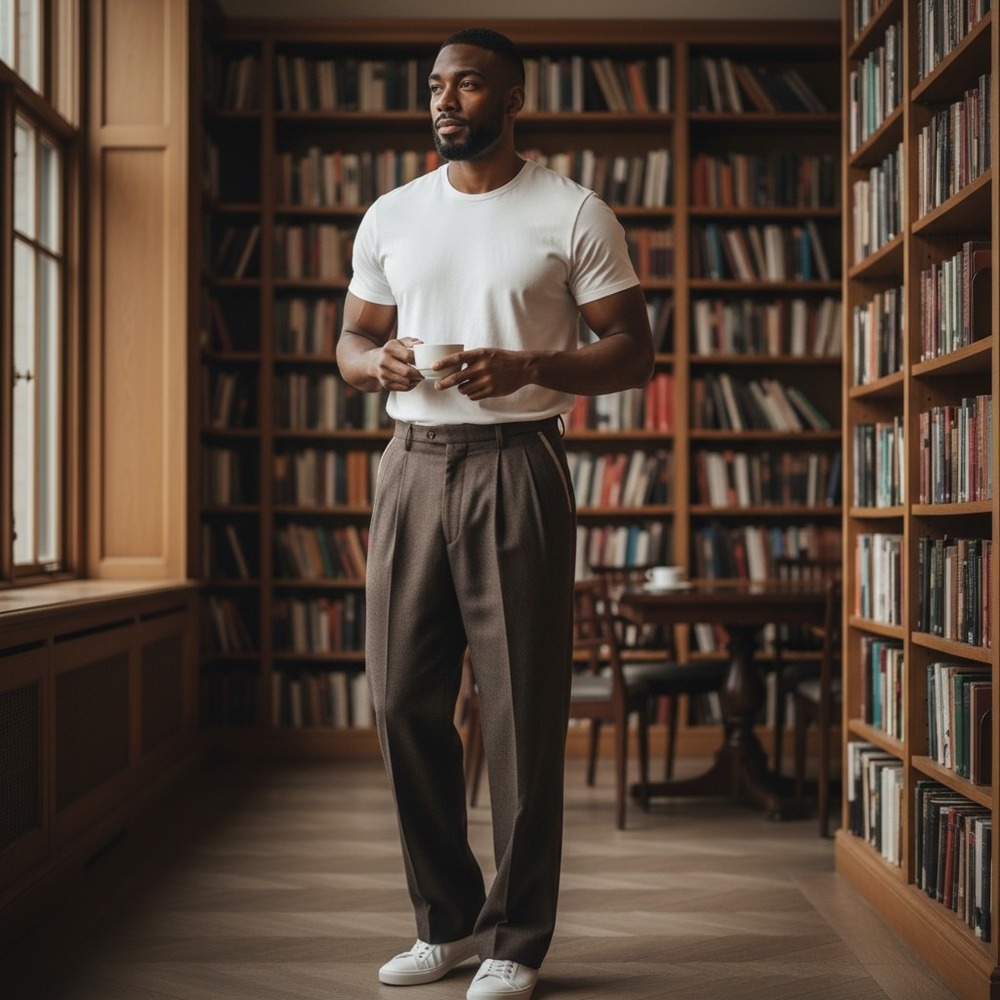 VTG NWOT Stacy Adams Mens Brown Dress Pants 34x34 Textured Trousers Grey Trim